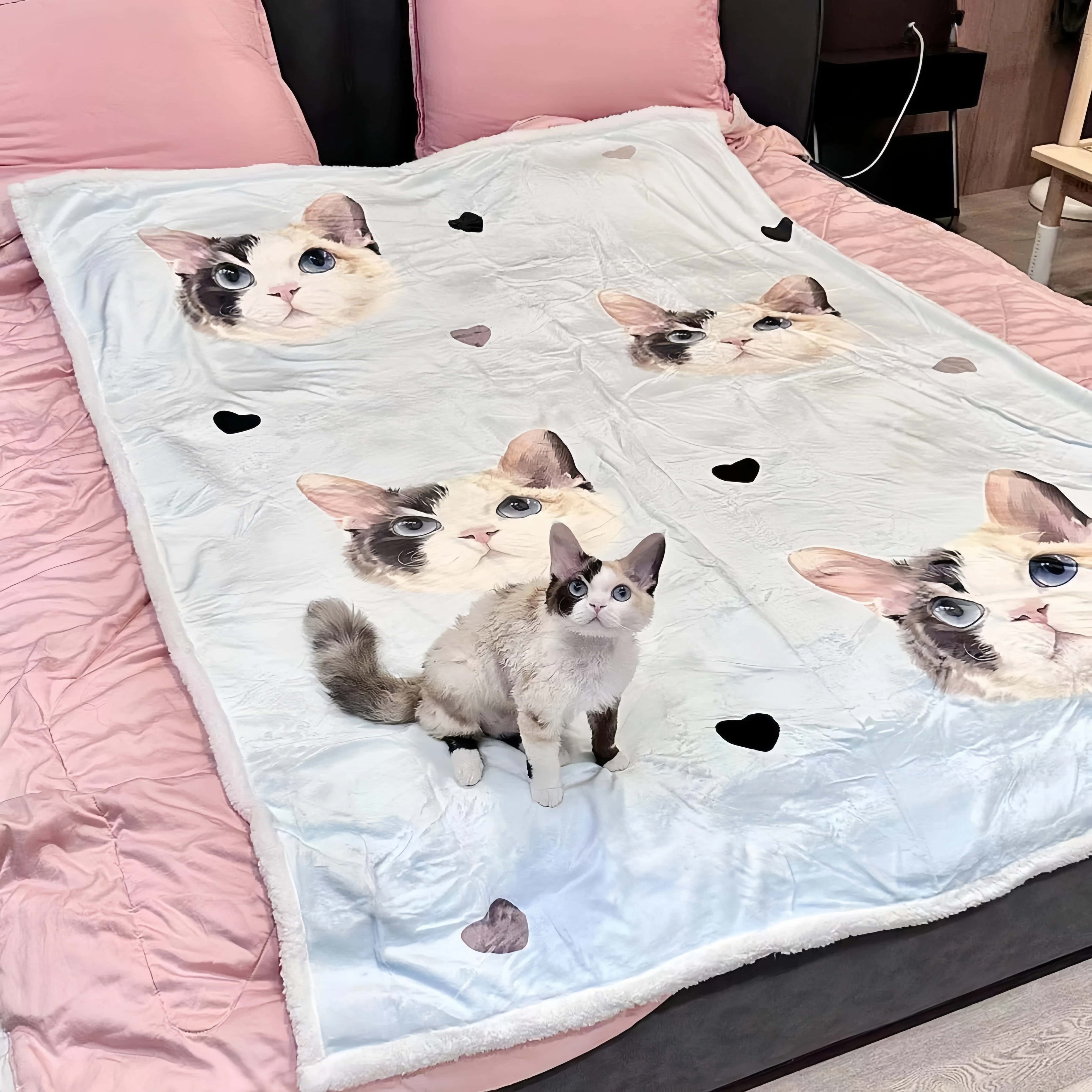 AikeDear-Custom Pet Portrait Blanket