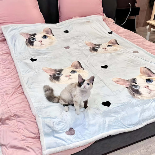 AikeDear-Custom Pet Portrait Blanket