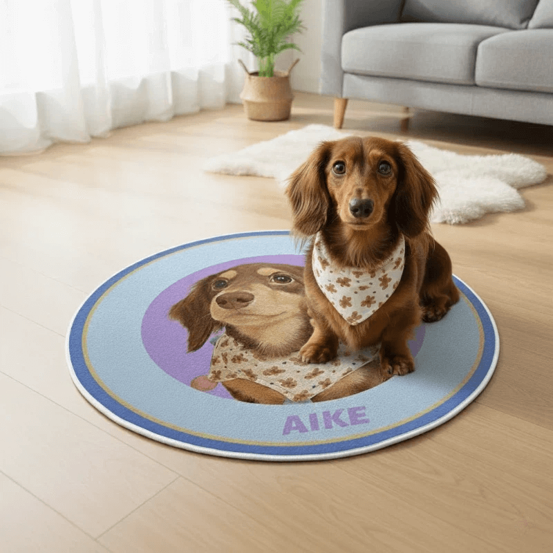 AikeDear-Custom Pet Portrait Rug  Made of Love & Paws