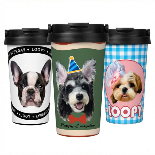 AikeDear - Custom Pet portrait Stainless Steel Coffee Cup