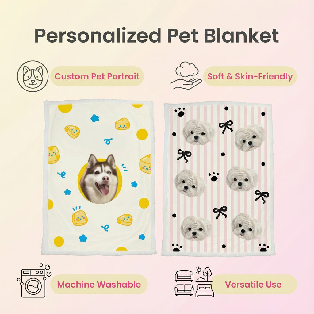 AikeDear-Custom Pet Portrait Blanket