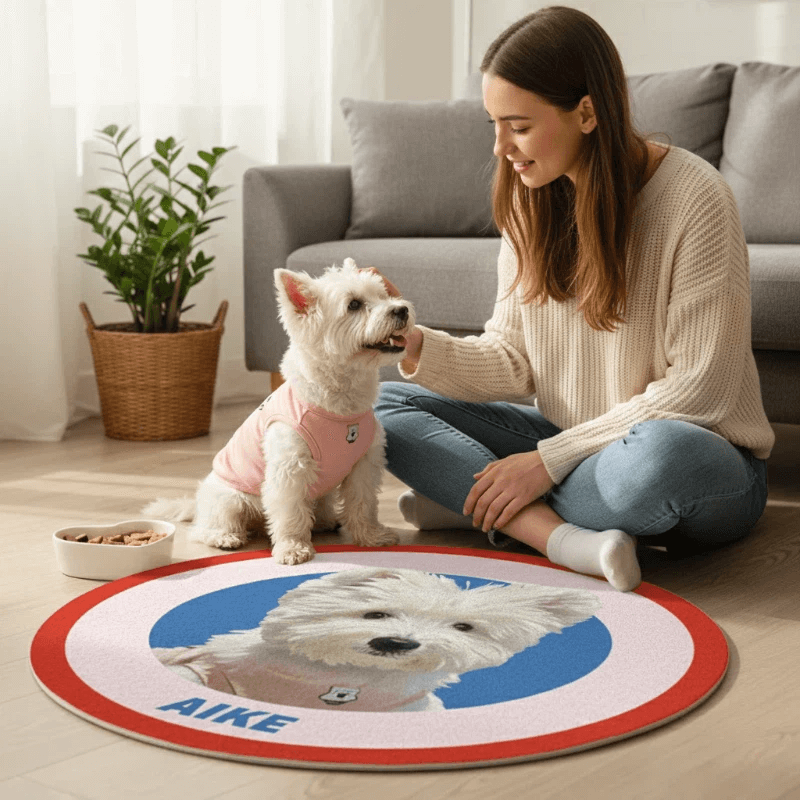 AikeDear-Custom Pet Portrait Rug  Made of Love & Paws