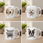 Custom Portrait Ceramic Cup for Dog Lovers