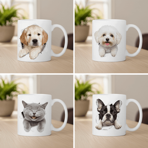 Custom Portrait Ceramic Cup for Dog Lovers
