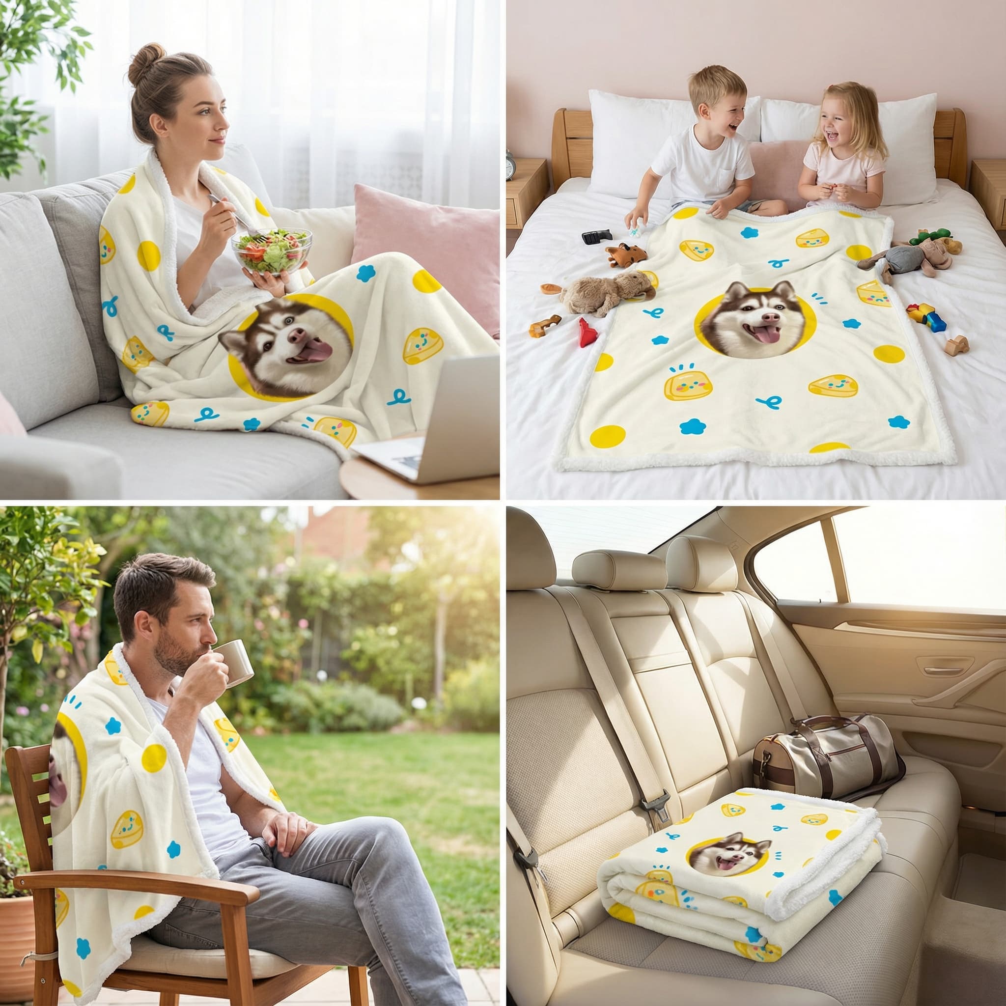 AikeDear-Custom Pet Portrait Blanket