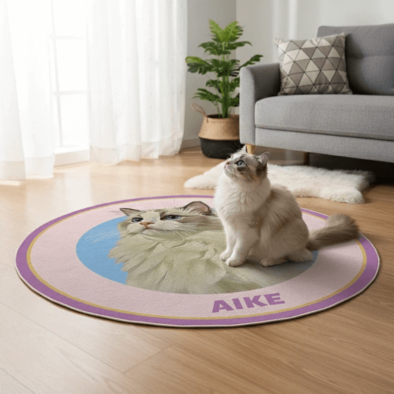 AikeDear-Custom Pet Portrait Rug  Made of Love & Paws