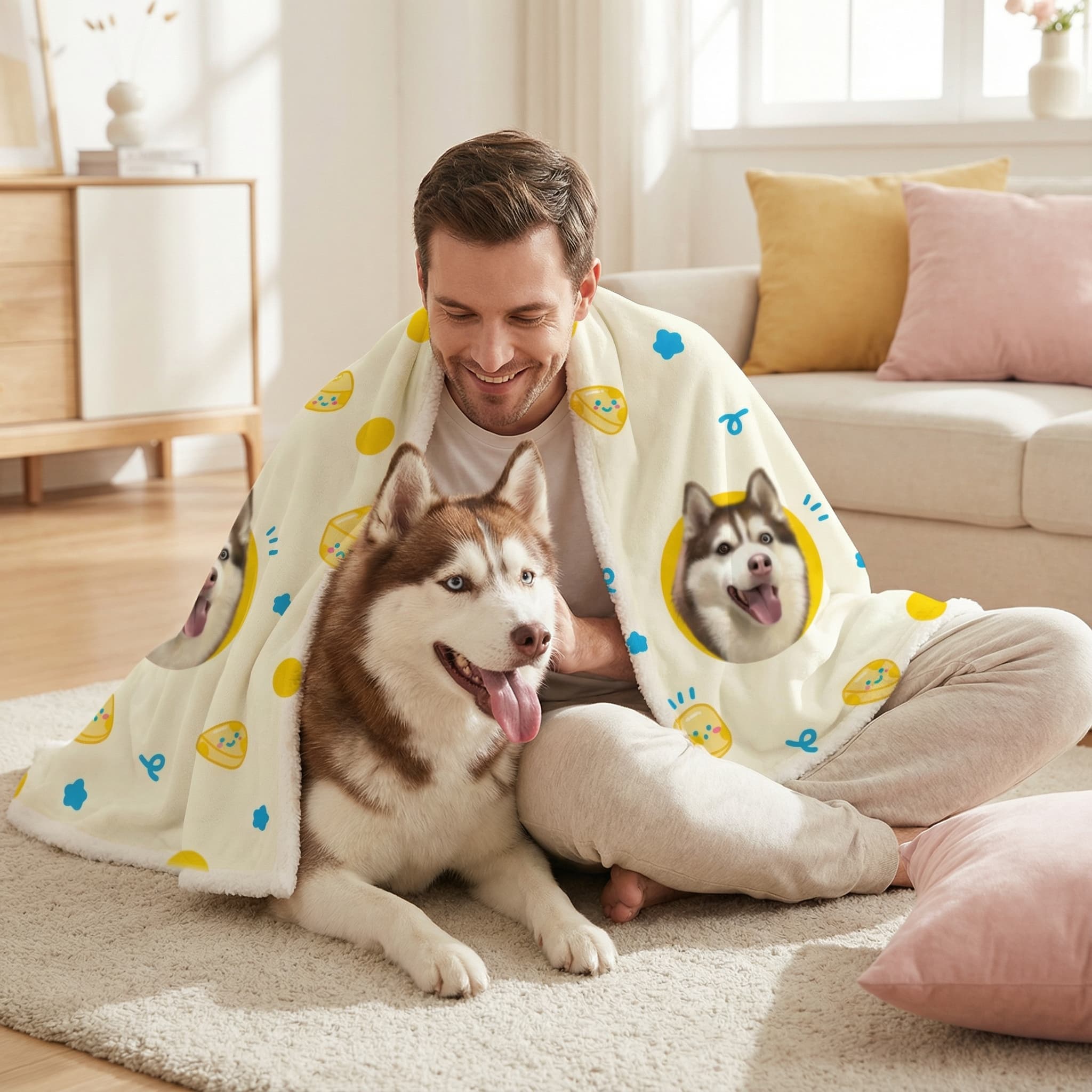 AikeDear-Custom Pet Portrait Blanket