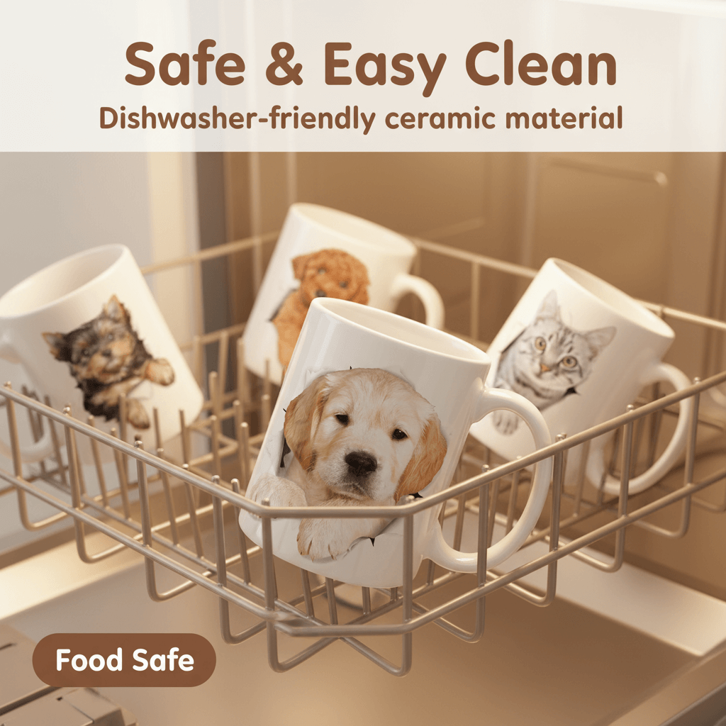 Custom Portrait Ceramic Cup for Dog Lovers