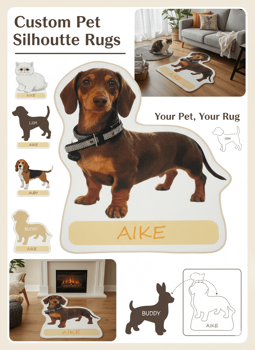AikeDear-Custom Pet Shaped Rug