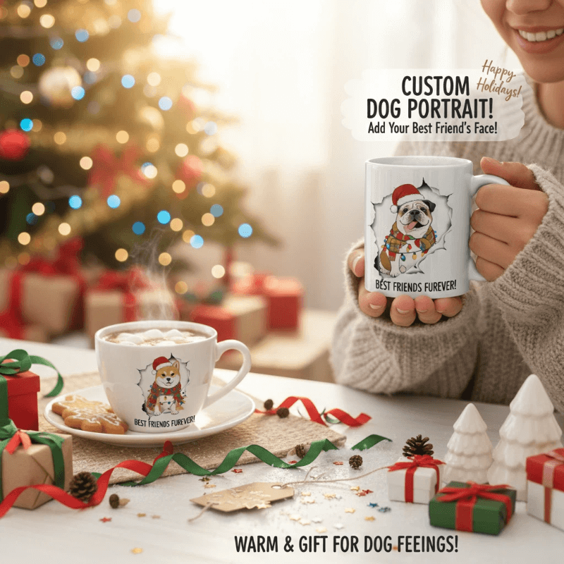 AikeDear-Custom Pet Portrait Mug