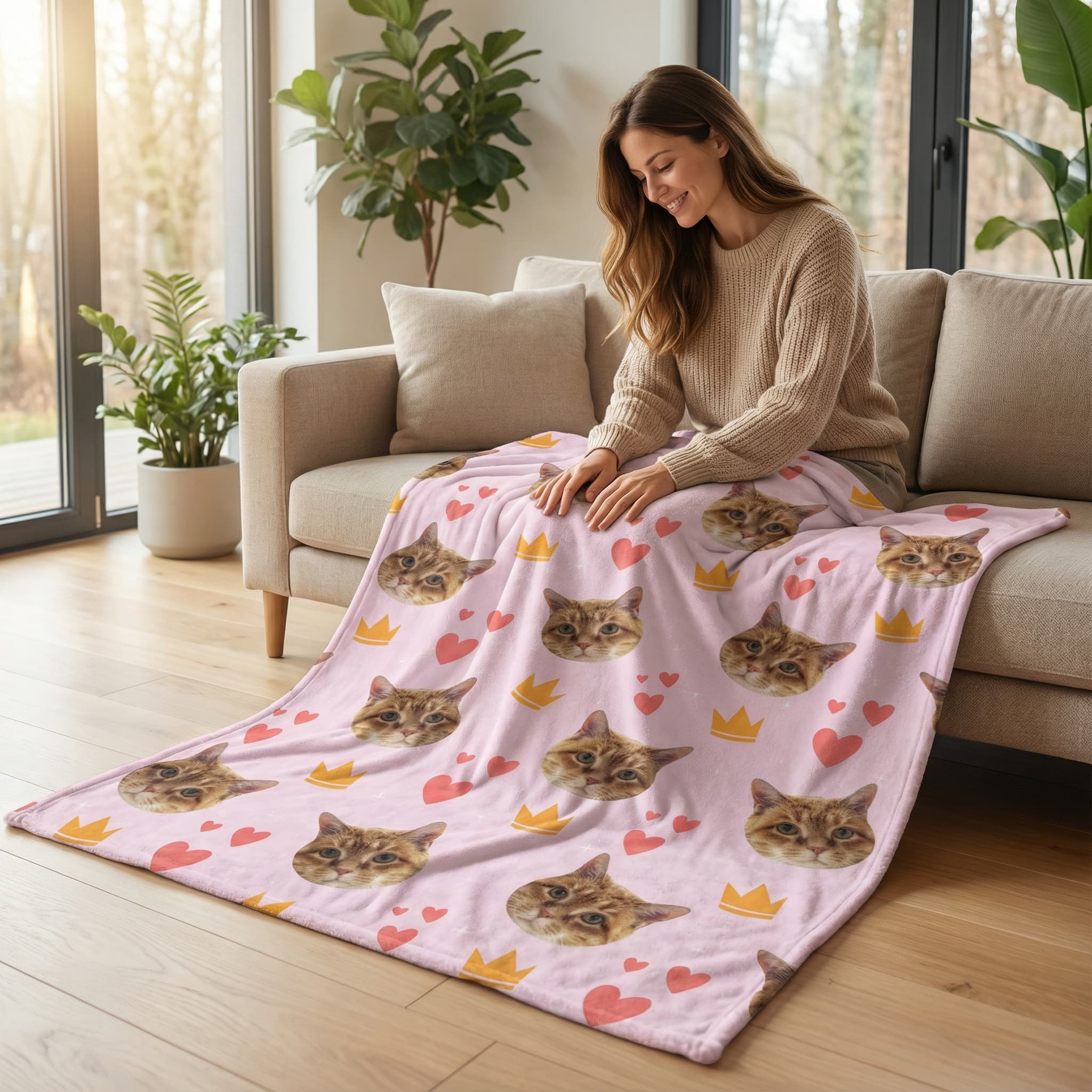 AikeDear-Custom Cat Memorial Blanket