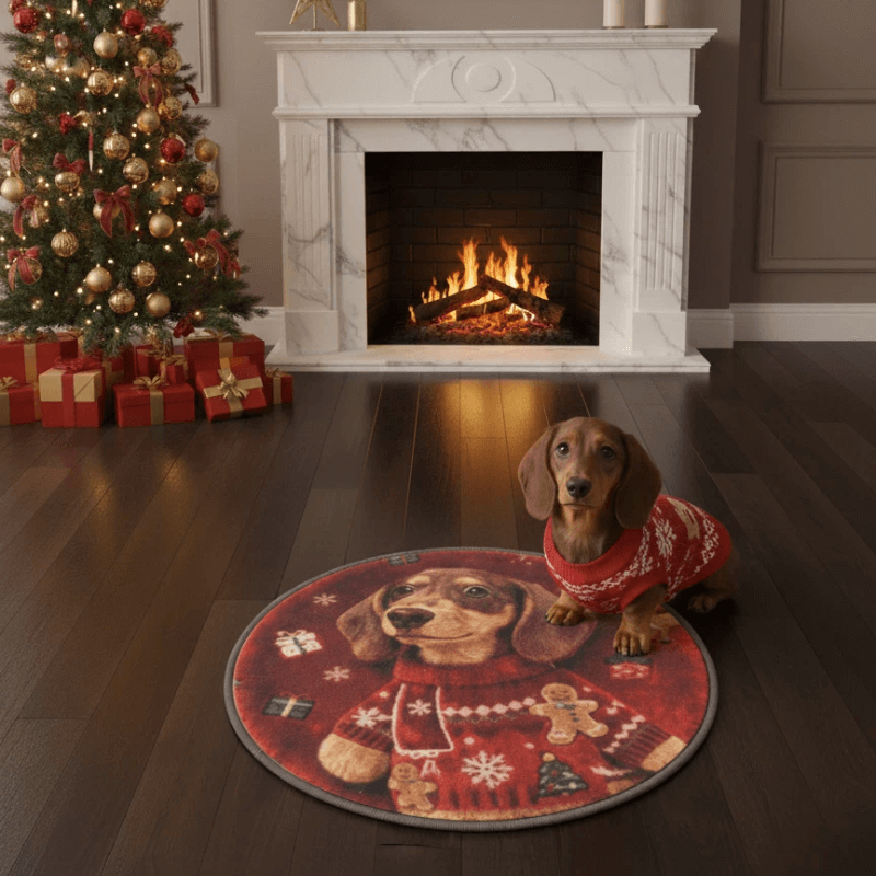 AikeDear-Custom pet portrait Christmas Keepsake Rug
