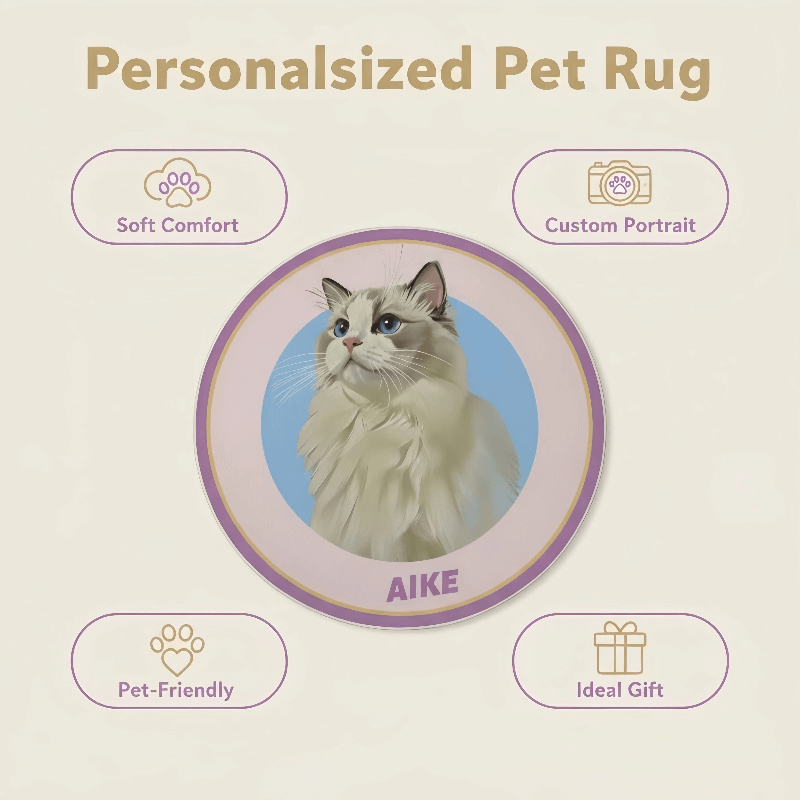 AikeDear-Custom Pet Portrait Rug  Made of Love & Paws