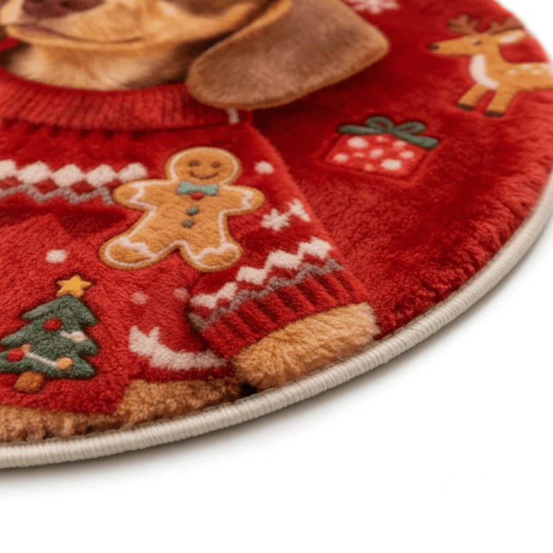 AikeDear-Custom pet portrait Christmas Keepsake Rug