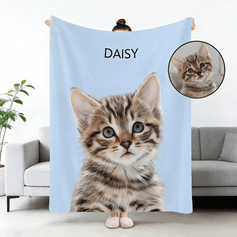 AikeDer-Custom Pet Blanket with Name