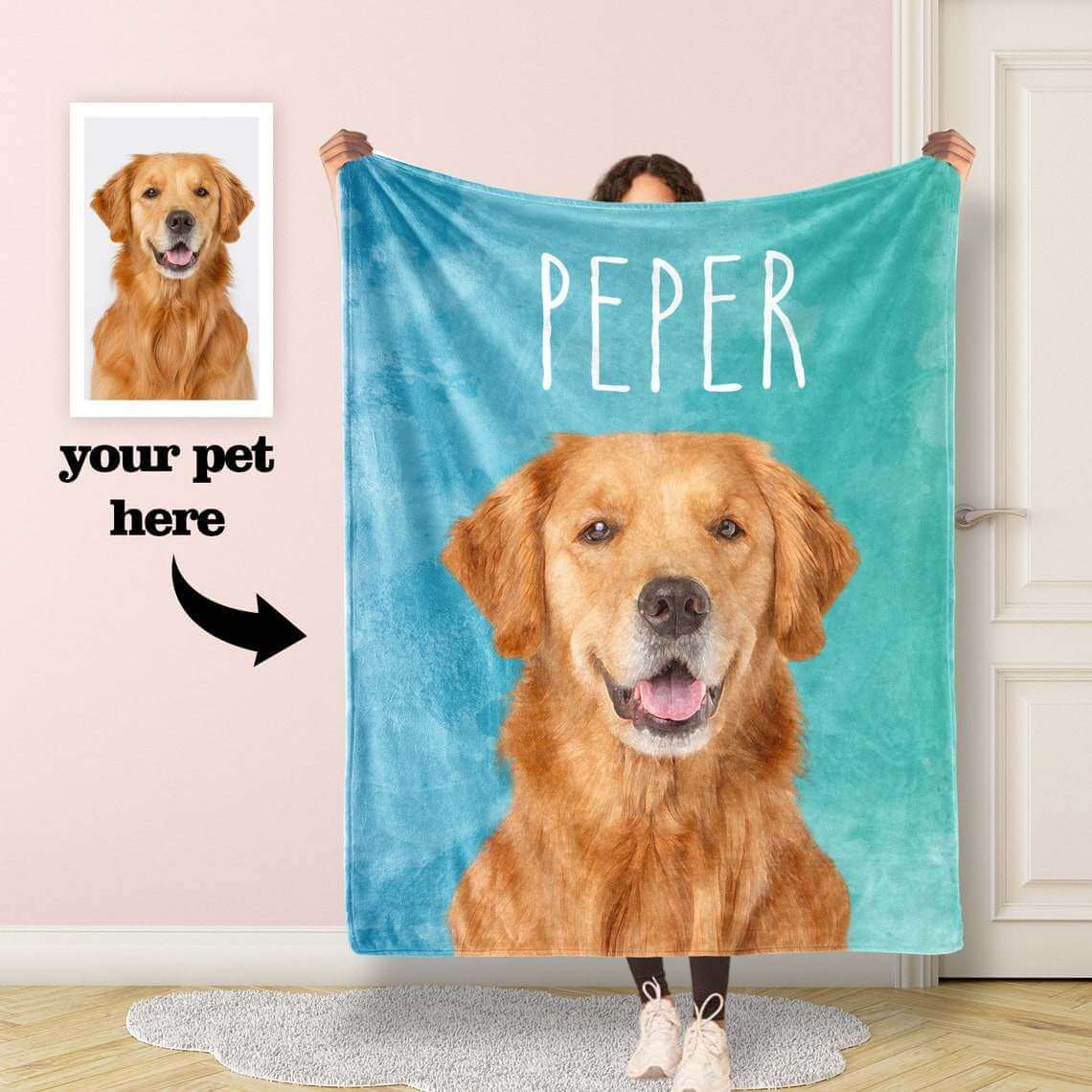 AikeDer-Custom Pet Blanket with Name