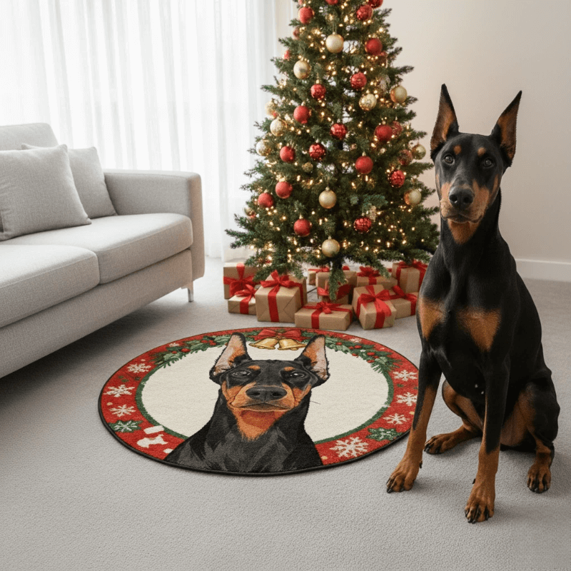 AikeDear-Custom pet portrait Christmas Keepsake Rug