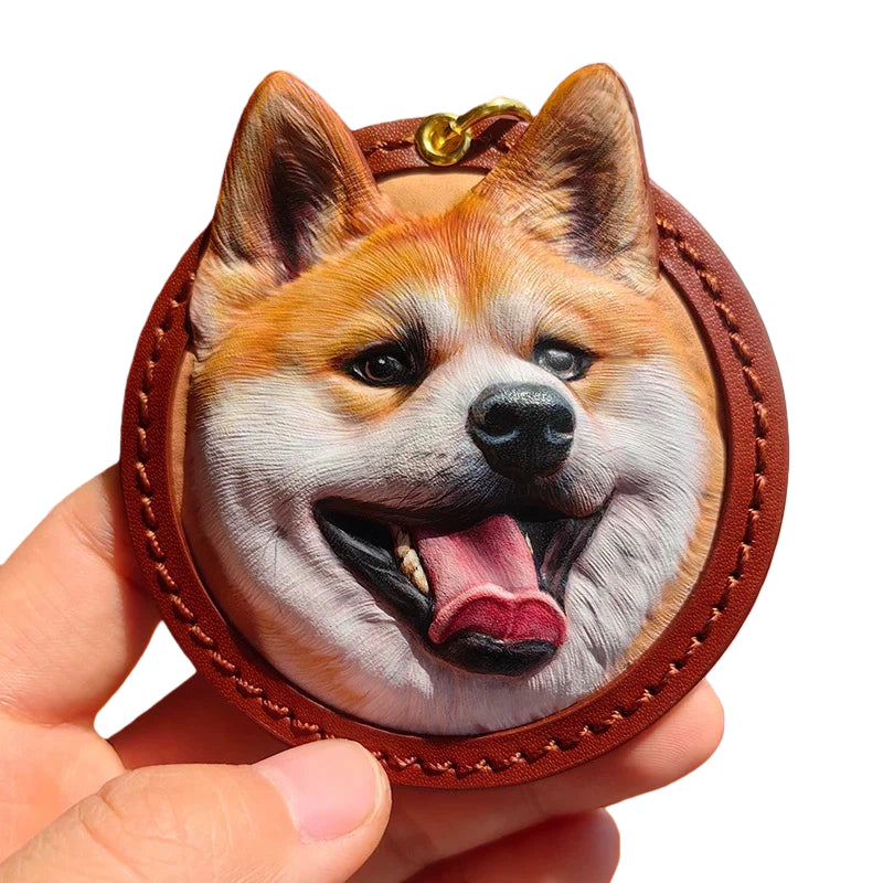 AikeDear-Custom Single Pet Portrait Carving Leather