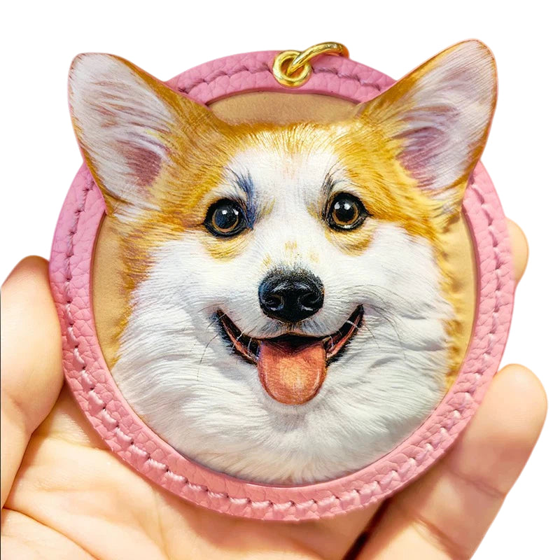 AikeDear-Custom Single Pet Portrait Carving Leather