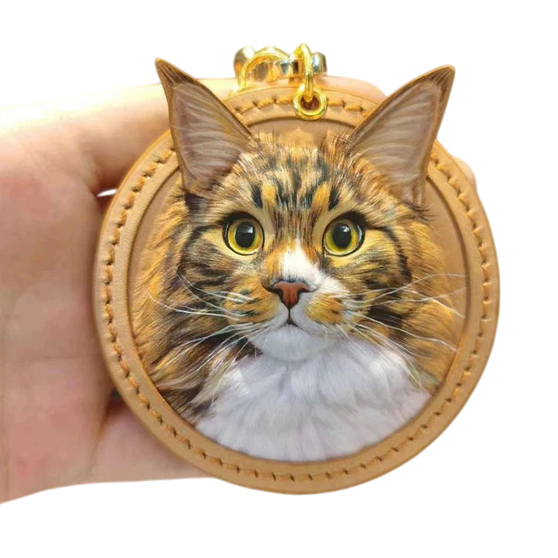 AikeDear-Custom Single Pet Portrait Carving Leather