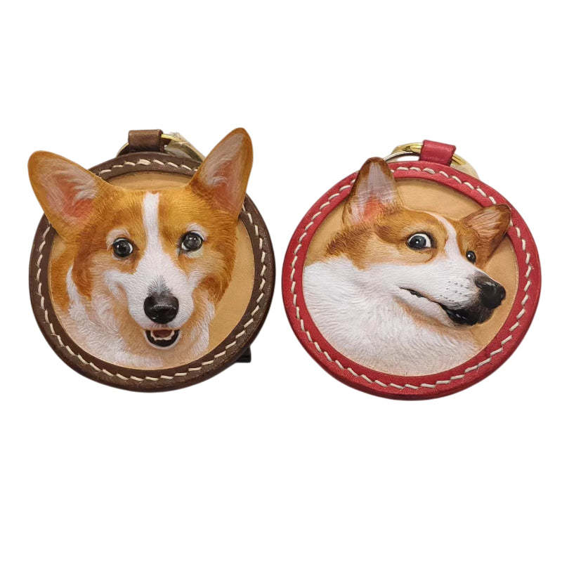 AikeDear-Custom Single Pet Portrait Carving Leather