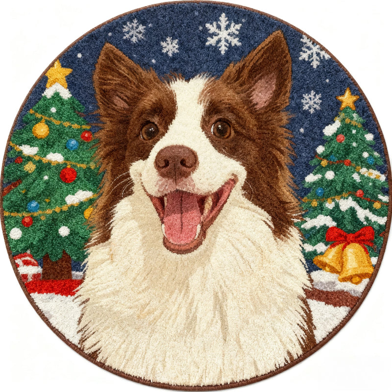 AikeDear-Custom pet portrait Christmas Keepsake Rug