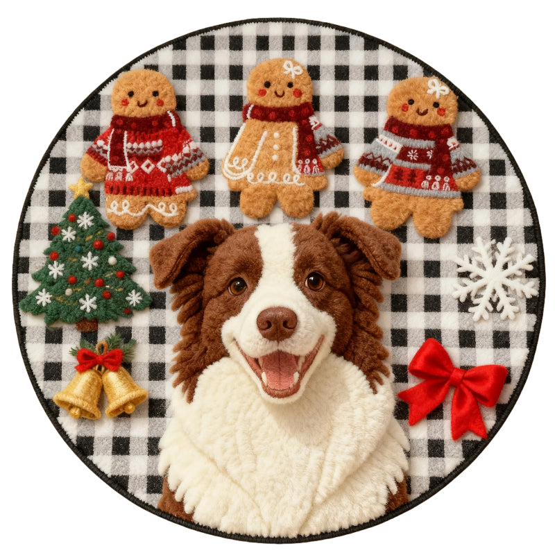 AikeDear-Custom pet portrait Christmas Keepsake Rug