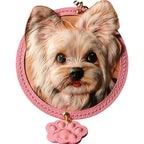 AikeDear -Custom Pet Portrait  Leather Carving Pendant