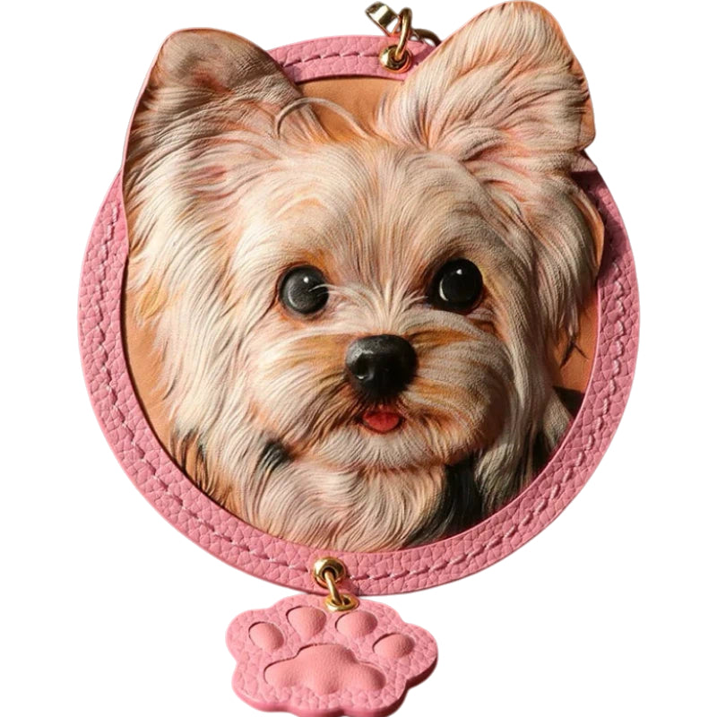 AikeDear -Custom Pet Portrait  Leather Carving Pendant